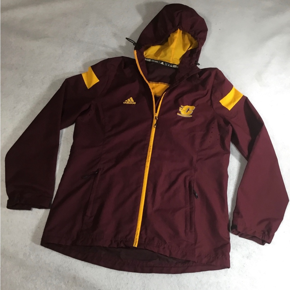 adidas ladies central Michigan Chippewas collegiate Rain Jacket size medium